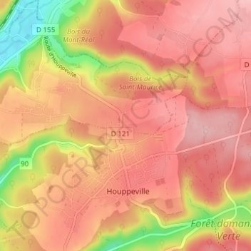 Topografische Karte Saint-Maurice, Höhe, Relief