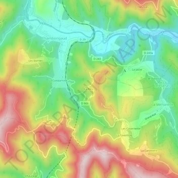 Topografische Karte La Besc, Höhe, Relief