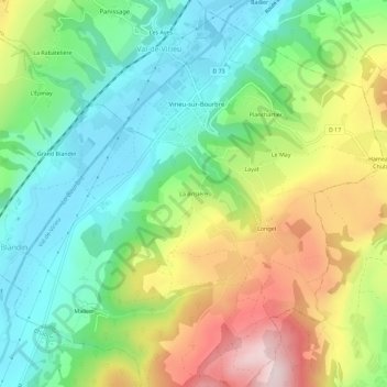 Topografische Karte La Brisière, Höhe, Relief