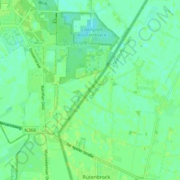 Topografische Karte Hahnentange, Höhe, Relief