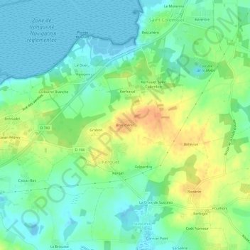 Topografische Karte Bois d'Anic, Höhe, Relief