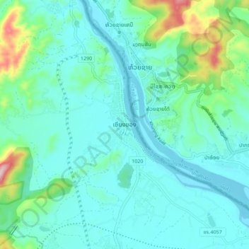 Topografische Karte Chiang Khong, Höhe, Relief