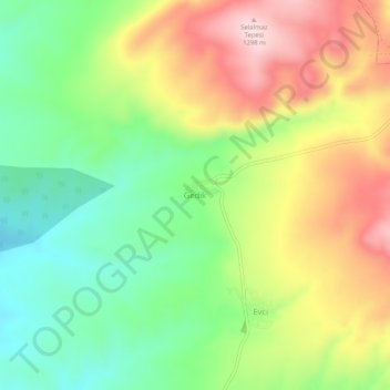 Topografische Karte Gedik, Höhe, Relief