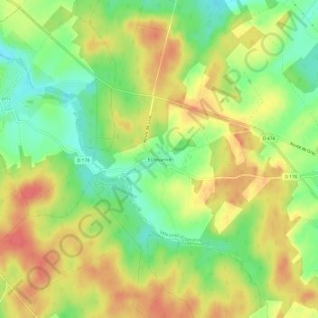 Topografische Karte Echevanne, Höhe, Relief