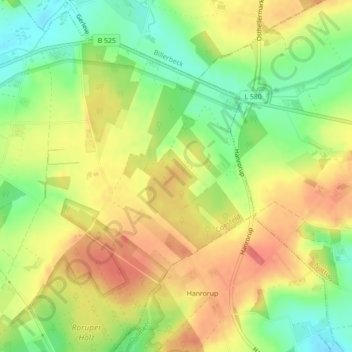 Topografische Karte Harle, Höhe, Relief