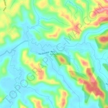 Topografische Karte Achiote, Höhe, Relief