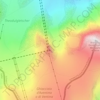 Topografische Karte Klein Matterhorn, Höhe, Relief