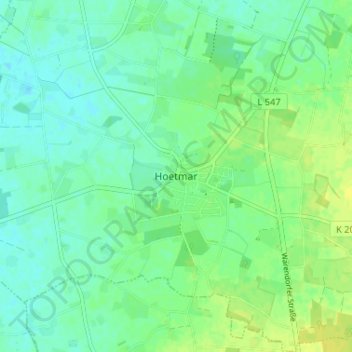 Topografische Karte Hoetmar, Höhe, Relief