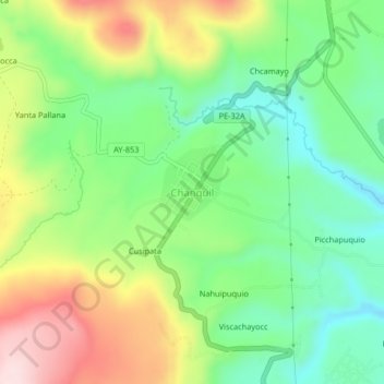 Topografische Karte Chanquil, Höhe, Relief