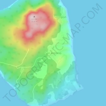 Topografische Karte San Antonio, Höhe, Relief