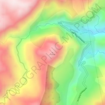 Topografische Karte Tablon, Höhe, Relief