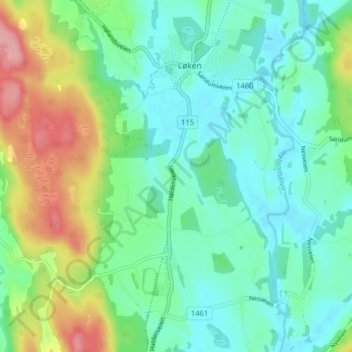 Topografische Karte Skedsmo, Höhe, Relief