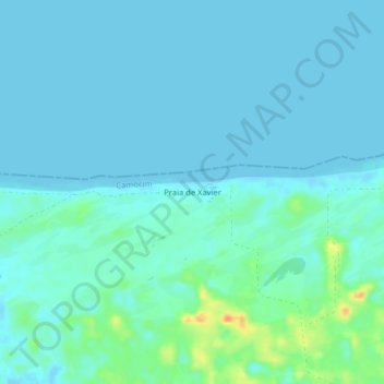 Topografische Karte Praia de Xavier, Höhe, Relief