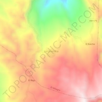 Topografische Karte Jorobamba, Höhe, Relief