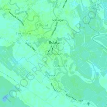 Topografische Karte Bagumbayan, Höhe, Relief