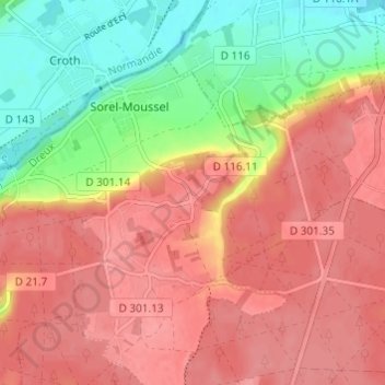 Topografische Karte Les Maries, Höhe, Relief