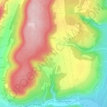 Topografische Karte Concœur, Höhe, Relief
