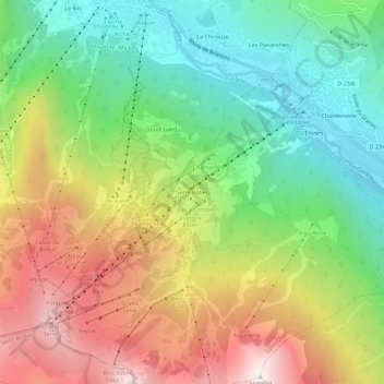 Topografische Karte Serre Ratier, Höhe, Relief
