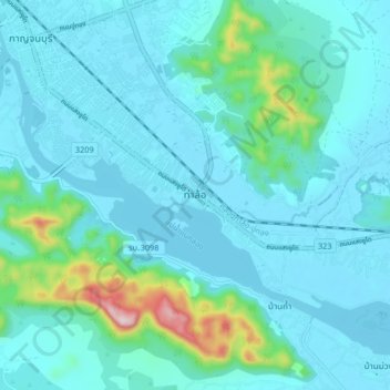Topografische Karte Tha Lo, Höhe, Relief