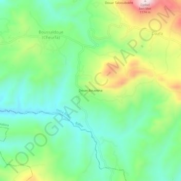 Topografische Karte Douar Bousnina, Höhe, Relief