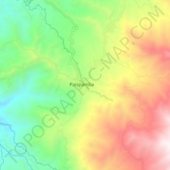 Topografische Karte Paispamba, Höhe, Relief