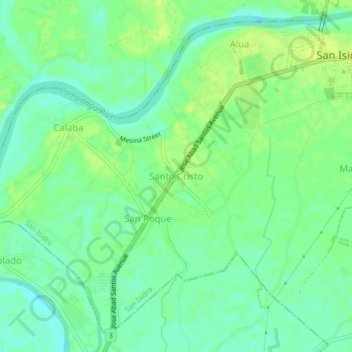 Topografische Karte Santo Cristo, Höhe, Relief