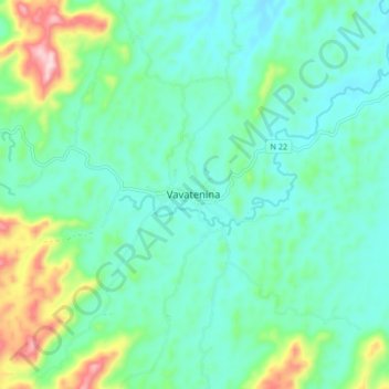 Topografische Karte Vavatenina, Höhe, Relief