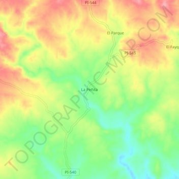 Topografische Karte La Peñita, Höhe, Relief