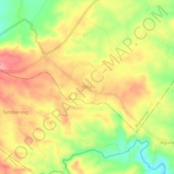 Topografische Karte Piña, Höhe, Relief