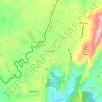 Topografische Karte Macabud, Höhe, Relief