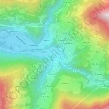 Topografische Karte La Glirettaz, Höhe, Relief