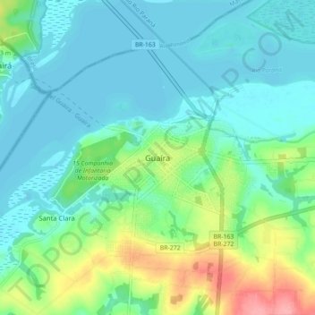 Topografische Karte Guaira, Höhe, Relief