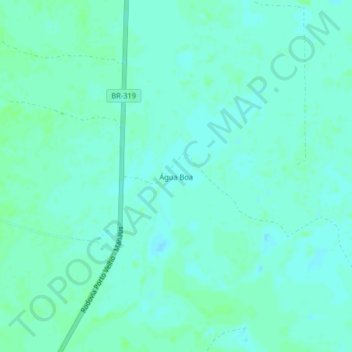 Topografische Karte Água Boa, Höhe, Relief