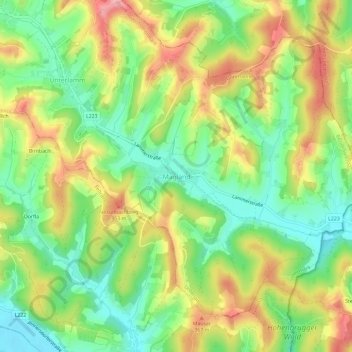 Topografische Karte Magland, Höhe, Relief