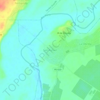 Topografische Karte San Rafael, Höhe, Relief