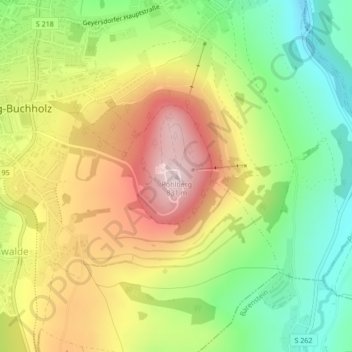 Topografische Karte Pöhlberg, Höhe, Relief