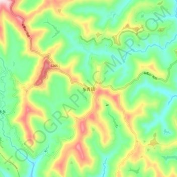 Topografische Karte 东青镇, Höhe, Relief