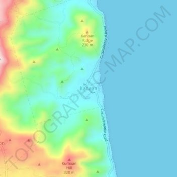 Topografische Karte Kanaan, Höhe, Relief