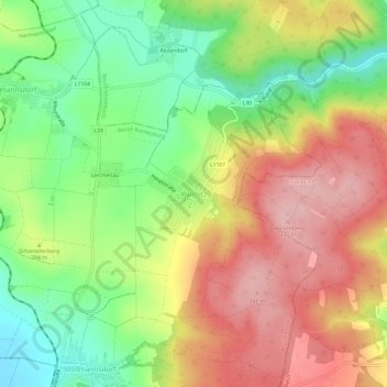 Topografische Karte Würnitz, Höhe, Relief
