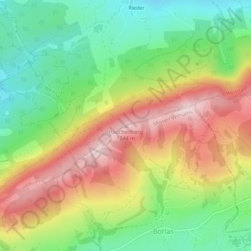 Topografische Karte Hauchenberg, Höhe, Relief
