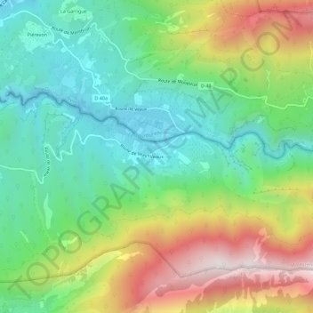 Topografische Karte Veaux, Höhe, Relief