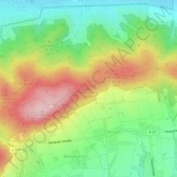 Topografische Karte Straußberg, Höhe, Relief