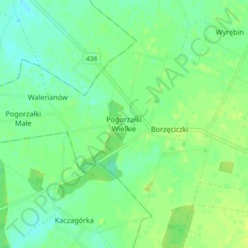 Topografische Karte Pogorzałki Wielkie, Höhe, Relief
