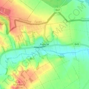 Topografische Karte Reintal, Höhe, Relief