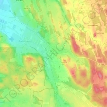 Topografische Karte Marnbach, Höhe, Relief