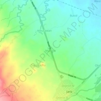 Topografische Karte Macopa, Höhe, Relief