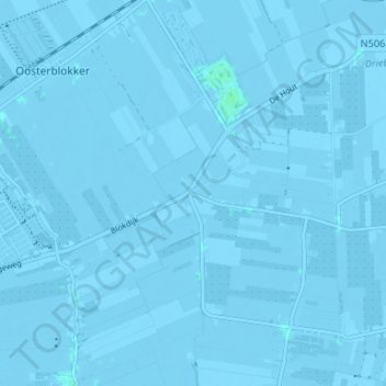 Topografische Karte Blokdijk, Höhe, Relief