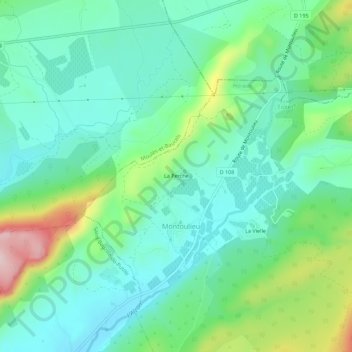 Topografische Karte La Perche, Höhe, Relief