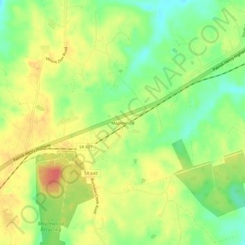 Topografische Karte Maplewood, Höhe, Relief