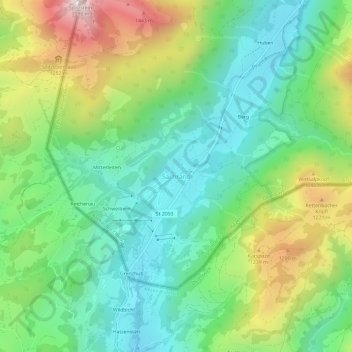 Topografische Karte Sachrang, Höhe, Relief
